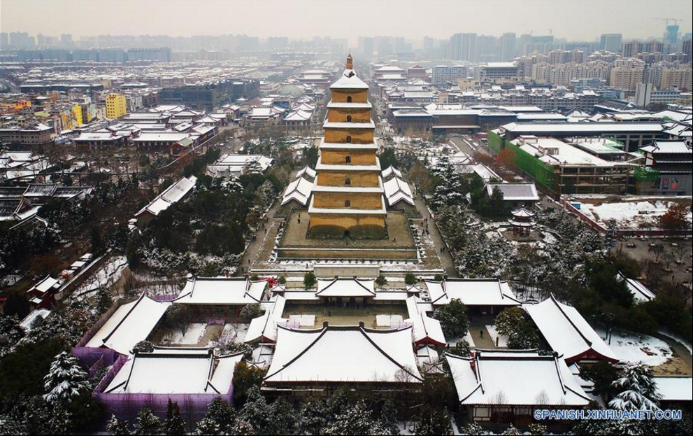 Xi'an, cubierta por la nieve