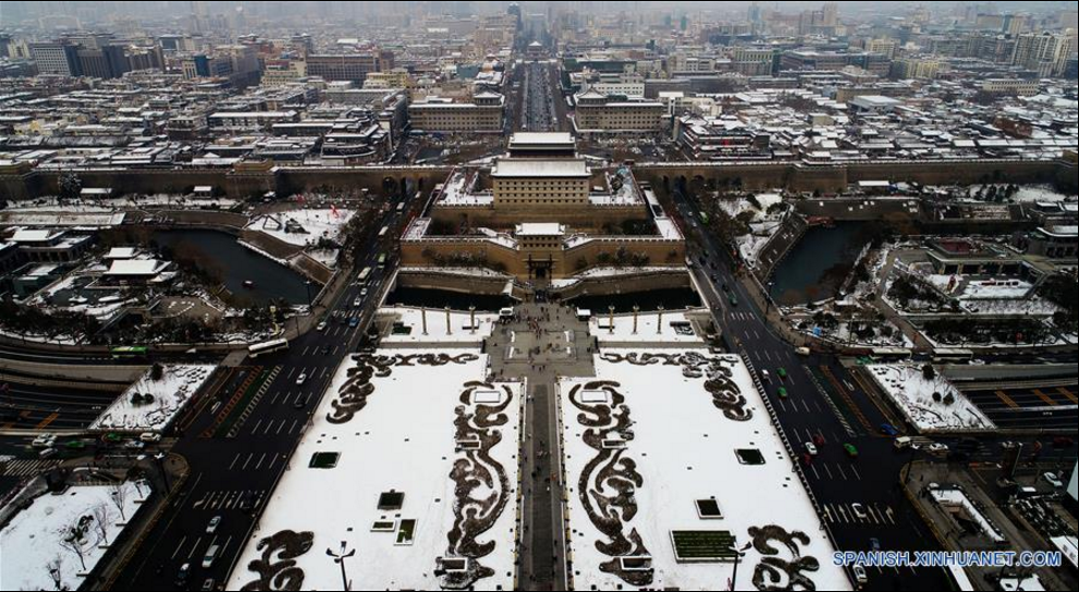 Xi'an, cubierta por la nieve