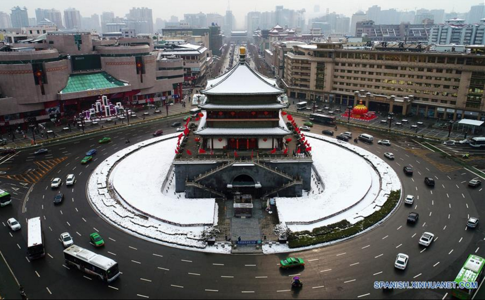 Xi'an, cubierta por la nieve