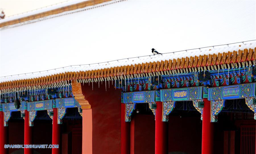 Imágenes de archivo de Museo del Palacio después de una nevada en Beijing