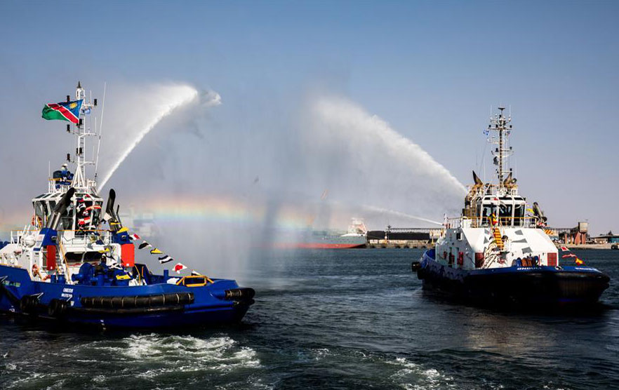 Inauguración de la nueva terminal de contenedores en el puerto de bahía de Walvis en Namibia