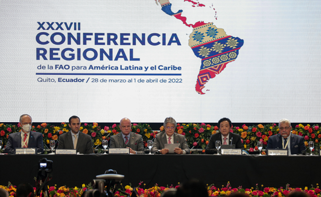 Presidente de Ecuador inaugura 37ª Conferencia de la FAO para América Latina y el Caribe